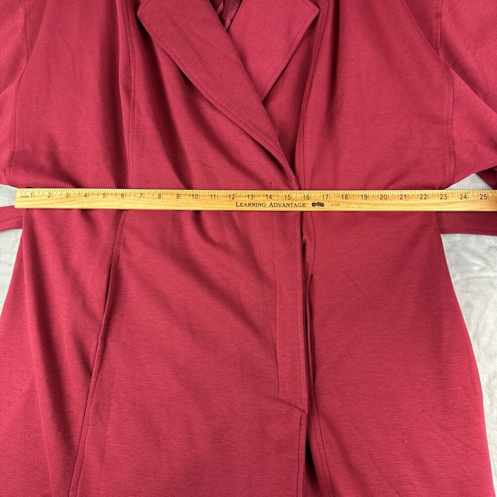 Spiegel Long Belted Trench Coat Women's‎ 20W Red Kimono Sleeve Lined (1148) - Picture 13 of 16